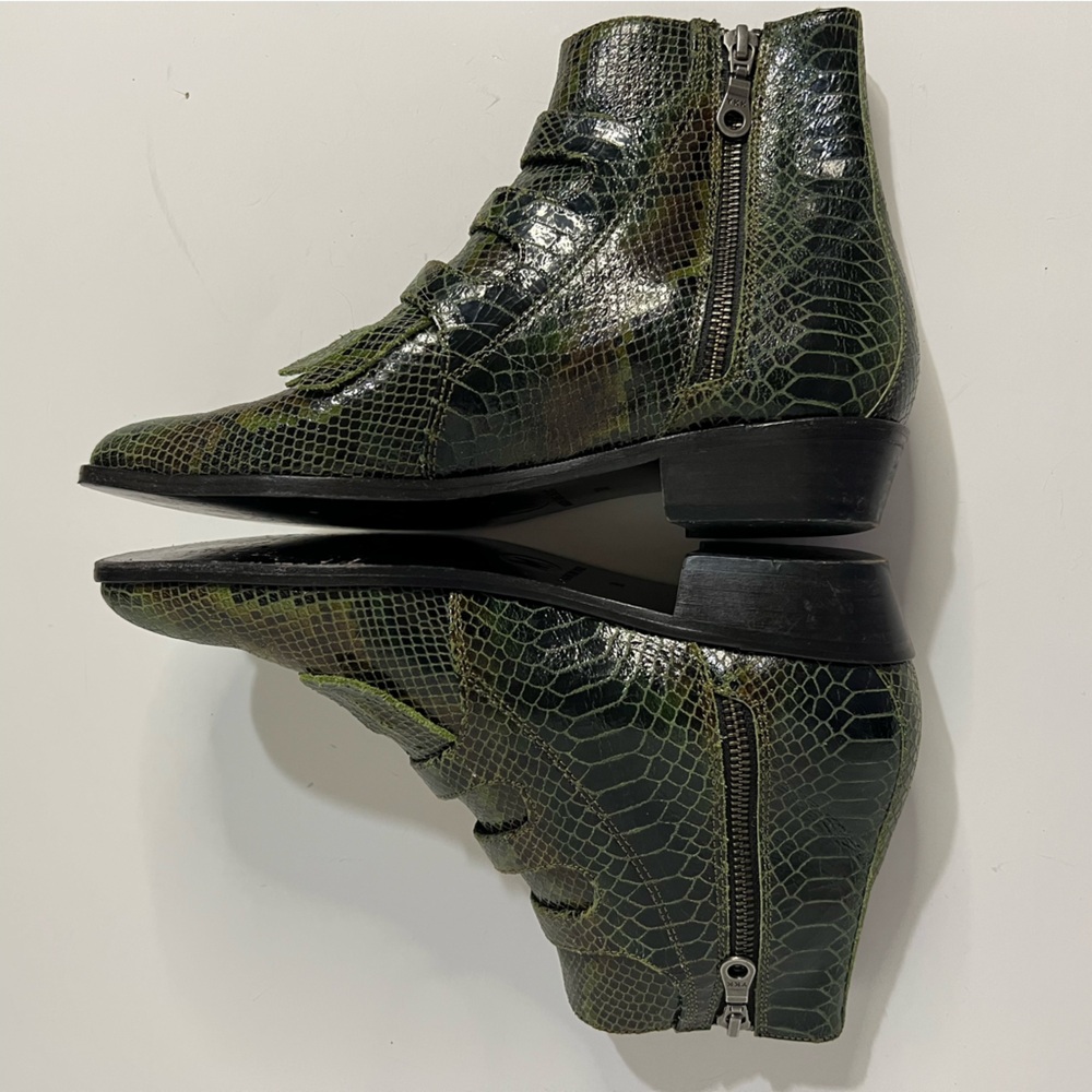 Modern Vice Jett Green Snake Leather Boots EU 38 - Picture 7 of 12